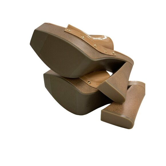 NEW Cape Robbin Tan Patent Leather Platform Moika Shoes Size 8 - Picture 6 of 9
